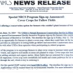 Prevented Planting Cover Crop Relief Announced