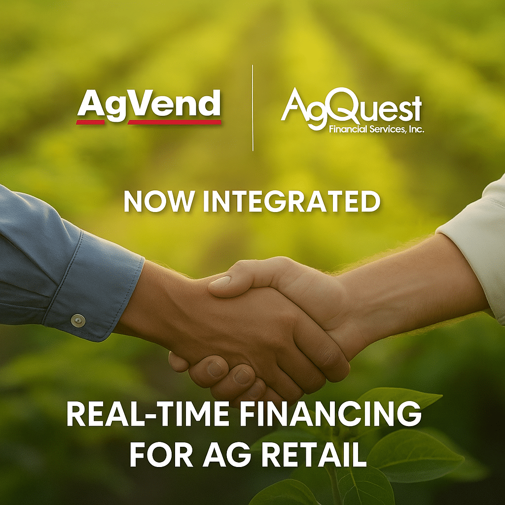 AgVend + AgQuest Integration Announcement Now Integrated: Real-Time Financing for Ag Retail.